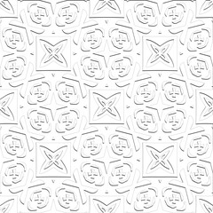  Abstract  background with figures from lines. Black and white texture for web page, textures, card, poster, fabric, textile. Monochrome pattern. Repeating design.