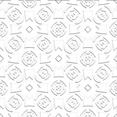 Abstract  background with figures from lines. Black and white texture for web page, textures, card, poster, fabric, textile. Monochrome pattern. Repeating design.