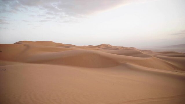 Wide shot of Wahiba Sands desert in Oman
