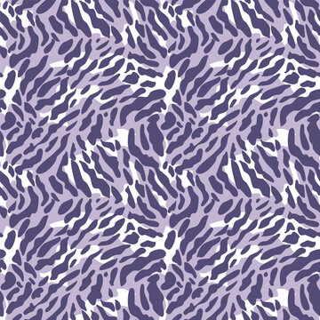 Purple Tiger Print Vector: Animal Pattern, Textured Surface, and Background
