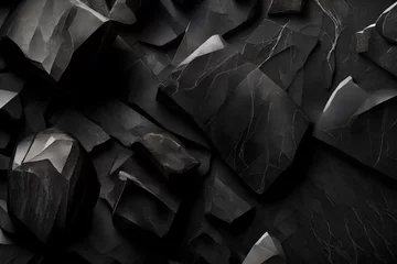Rolgordijnen black stones background generated by AI technology © Umar