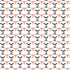 Pattern design with halloween vector. with white background. seamless pattern with birds. eps file 6.