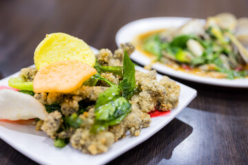 Taiwanese deep fry oyster basil