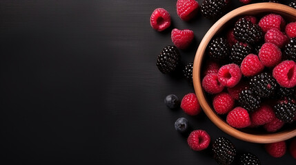 minimalistic wallpaper with berries, empty copy space 