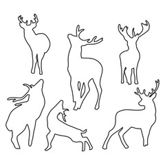 christmas deer art line