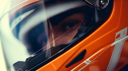 Foto op Canvas Formula one racer wearing helmet © Trendy Graphics