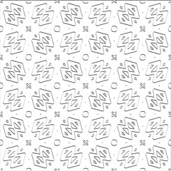  Abstract  background with figures from lines. Black and white texture for web page, textures, card, poster, fabric, textile. Monochrome pattern. Repeating design.