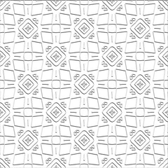  Abstract  background with figures from lines. Black and white texture for web page, textures, card, poster, fabric, textile. Monochrome pattern. Repeating design.