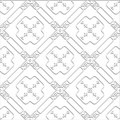  Abstract  background with figures from lines. Black and white texture for web page, textures, card, poster, fabric, textile. Monochrome pattern. Repeating design.