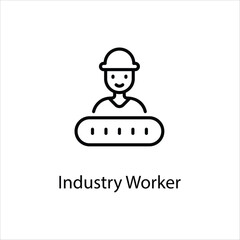Industry Worker icon for industry collection Vector stock illustration