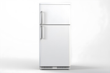 white refrigerator isolated on a white background - obrazy, fototapety, plakaty
