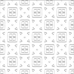  Abstract  background with figures from lines. Black and white texture for web page, textures, card, poster, fabric, textile. Monochrome pattern. Repeating design.