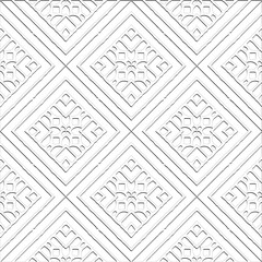  Abstract  background with figures from lines. Black and white texture for web page, textures, card, poster, fabric, textile. Monochrome pattern. Repeating design.