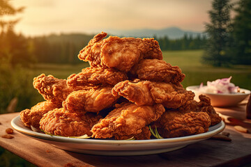 Fried chicken Wings with Kethcup, Generative AI