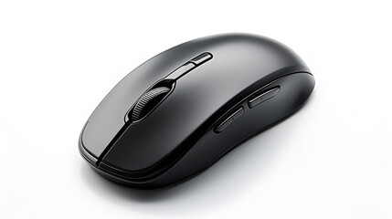 black wireless mouse isolated on white background