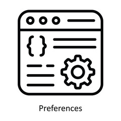 Preferences vector  outline icon illustration. EPS 10 File.