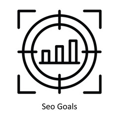 Seo Goals vector  outline icon illustration. EPS 10 File.