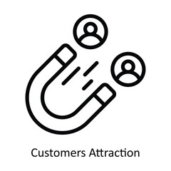 Customers Attraction vector  outline icon illustration. EPS 10 File.