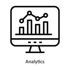 Analytics vector  outline icon illustration. EPS 10 File.