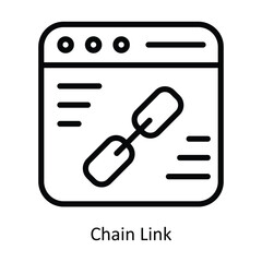Chain Link vector  outline icon illustration. EPS 10 File.