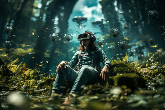 A man wearing a vr headset.