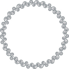 Round frame illustration. Hand drawn picture