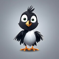 Naklejka premium Rook Bird Illustration AI Generative