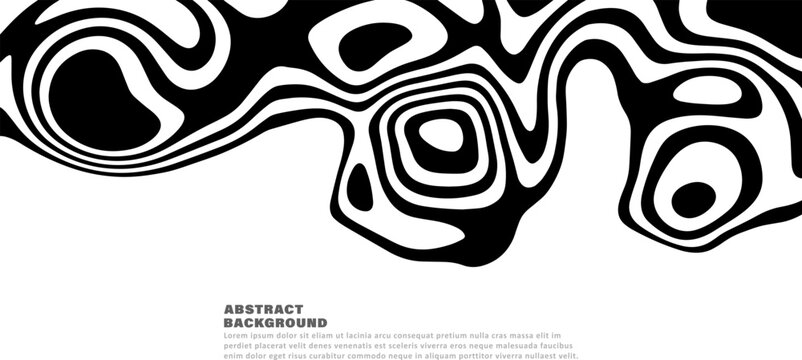 Abstract wavy background, black lines on a white background.