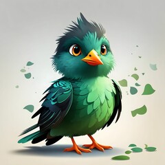 Obraz premium Starling Bird Illustration AI Generative