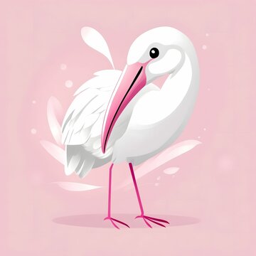recommend clip art: Spoonbill Bird Illustration AI Generative