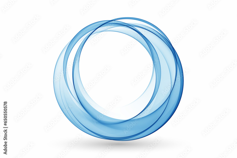 Canvas Prints abstract transparent waves in the shape of a circle. blue circle border, frame.
