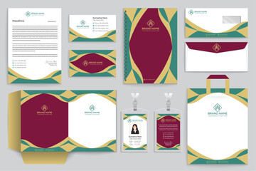 Abstract colorful stationery template design