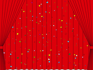 カーテン紙吹雪16二重