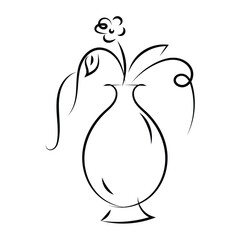 black flower line corner on white background For decorating edges, decorating paper corners.