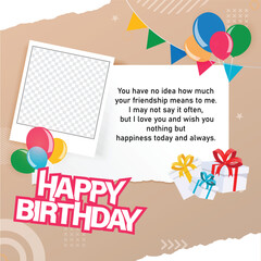 Happy birthday social media post template