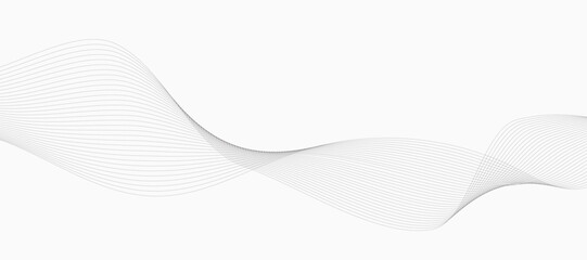 Abstract wave element for design. Digital frequency track equalizer. Stylized line art background. Vector illustration. Wave with lines created using blend tool. Curved wavy line, smooth stripe.