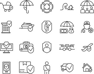 olunteering and charity web icons in line style. Donate, donor, doctor, care, help, support, collection. Vector illustration.