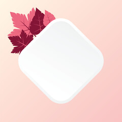 autumn background with geometric blank areas, leaf ornament vector. design for banner, greeting card, flyer, social media, presentation, web.