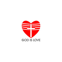 God is love symbol icon isolated on white background