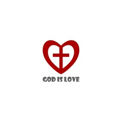 Fototapeta na wymiar God is love symbol icon isolated on white background