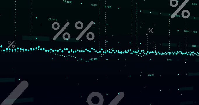 Animation of percentiles with graphs and changing numbers over black background