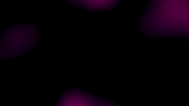 Glowing magenta pink purple abstract flow on black background. Flowing bright drops. Fluid spots. Dark backdrop. Motion graphics video 4k for presentation, digital cover, web design. Liquid animation