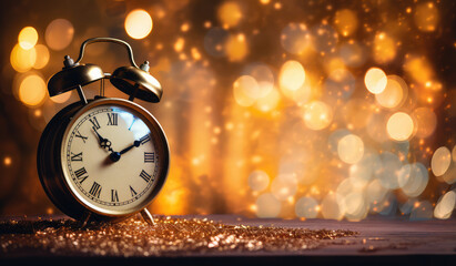 Old style clock image, happy new year background
