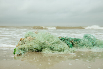 Old Fishing Net on Beach