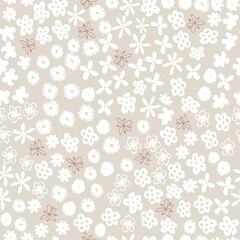 Tiny Flowers, Decorative vector seamless pattern. Repeating background. Tileable wallpaper print.