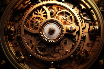 Fototapeta premium Clock mechanism. Generative AI