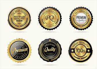 Premium quality gold and black badge collection 