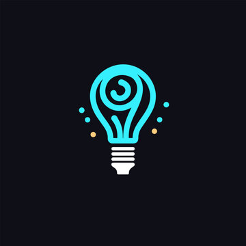 Information technology colorful line logo. Business transformation. Problem solving. Lightbulb symbol. Design element. Created with artificial intelligence. Ai art for corporate branding, chatbot app