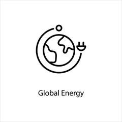 Global Energy icon for industry collection Vector stock illustration