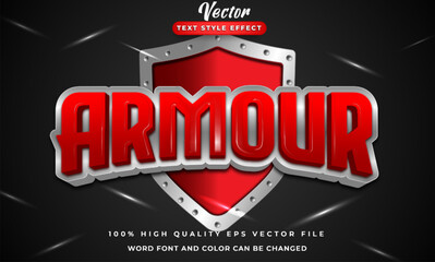 editable armour text effect with 3d style